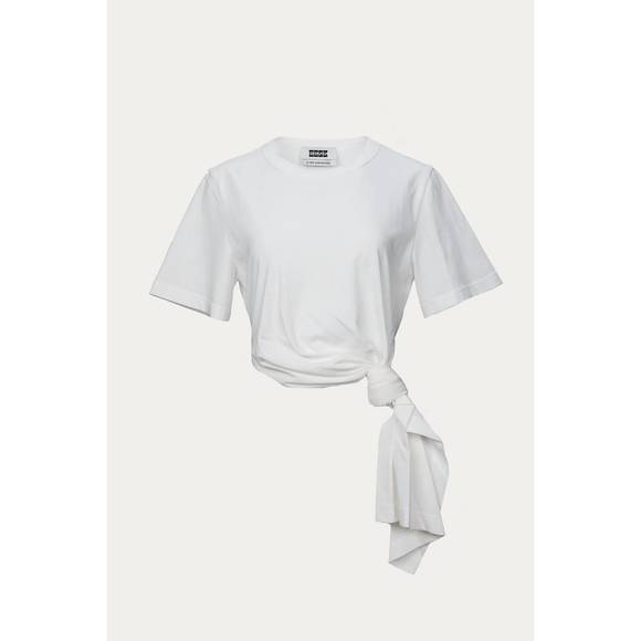 NEW EENK see knotted tie t-shirt in white - Picture 1 of 8